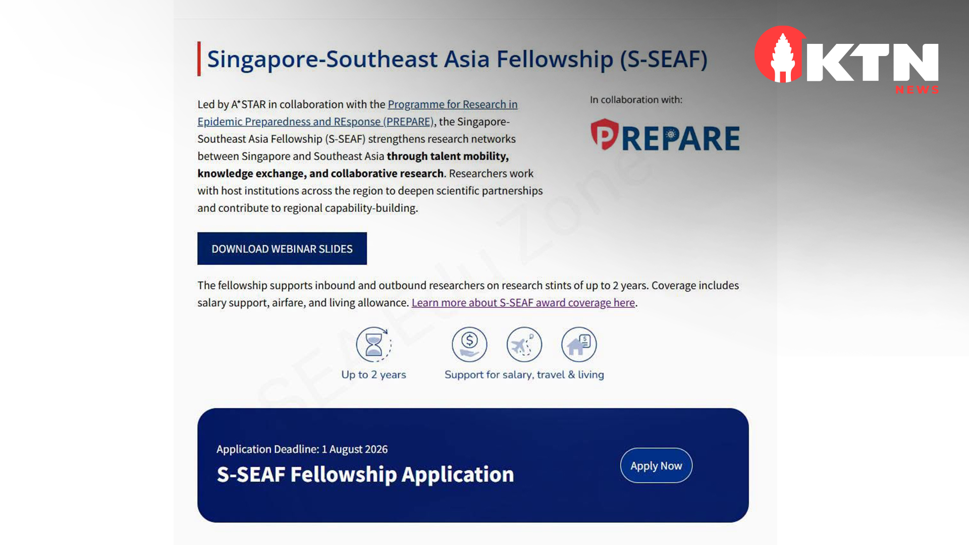 Cambodian Researchers Welcome to Apply for Singapore-Southeast Asia Fellowship